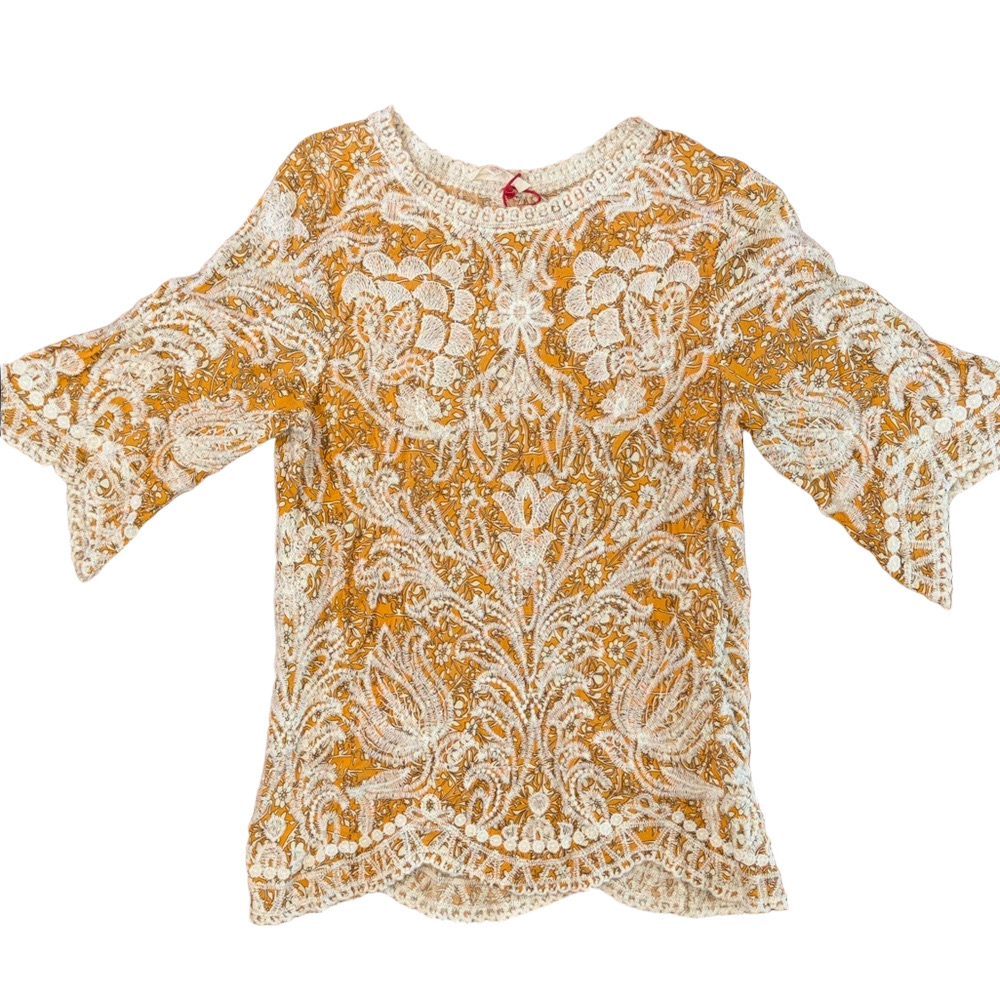 Solitaire Embroidered Blouse Boho Size Medium NWOT